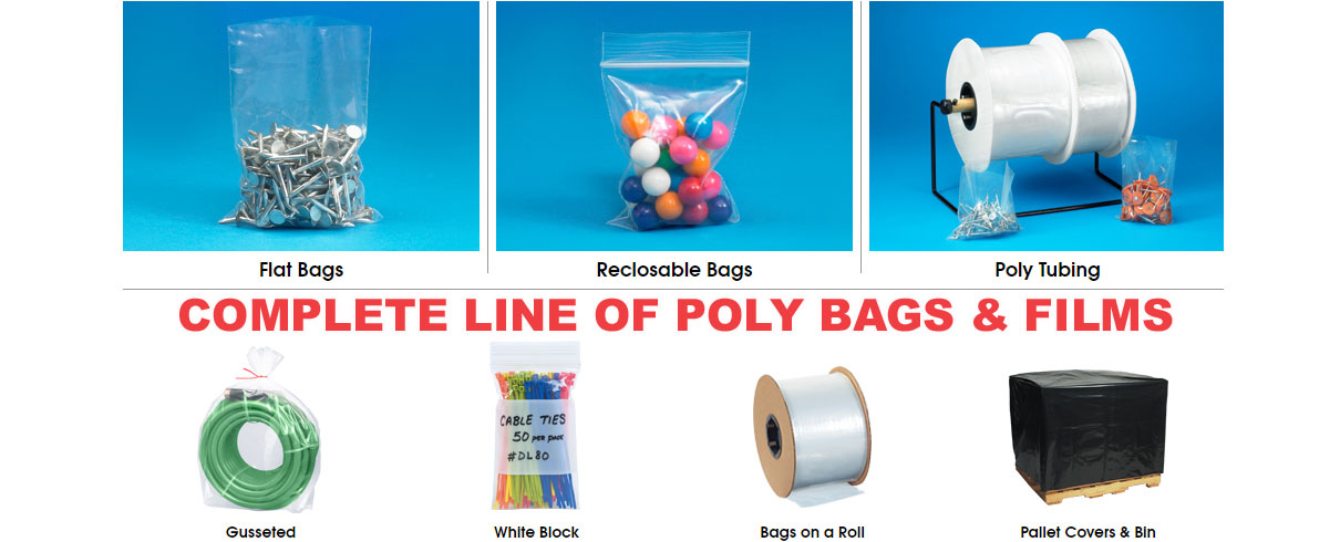 Complete line of packaging poly bags & films